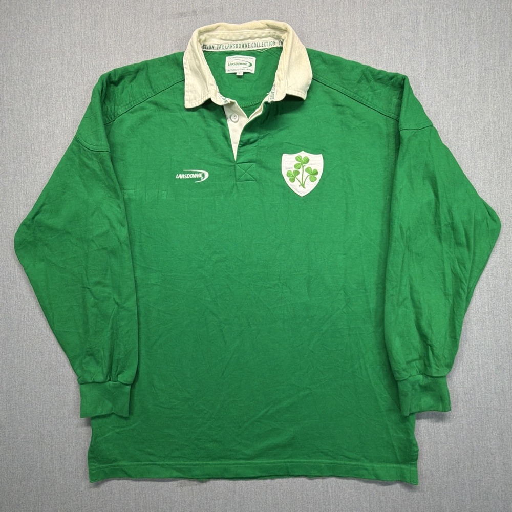 Lansdowne Ireland Irish Rugby Long Sleeve polo shirt size large